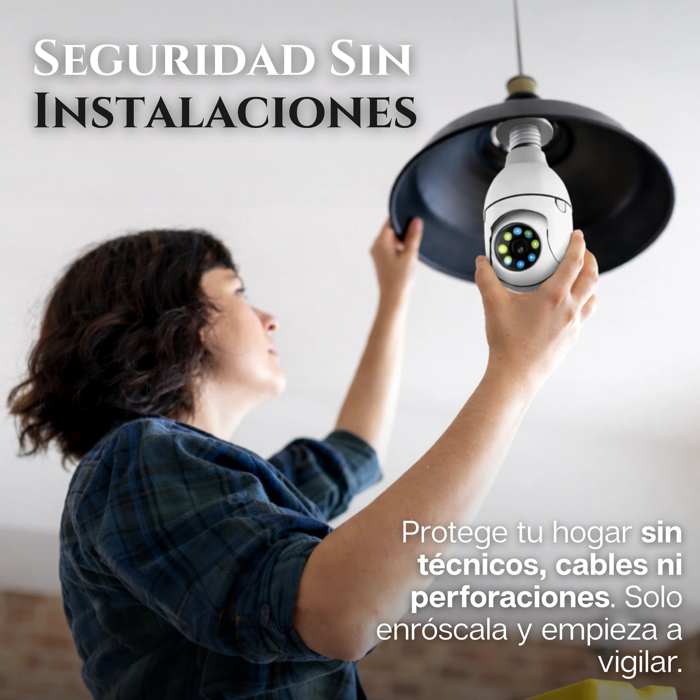 SecureBeam | Cámara Inteligente Tipo Foco de 360 Grados