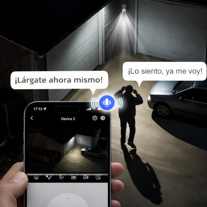 SecureBeam | Cámara Inteligente Tipo Foco de 360 Grados