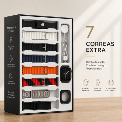 SmartPulse S9 | Smartwatch con 7 correas Extra