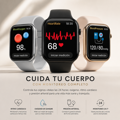 SmartPulse S9 | Smartwatch con 7 correas Extra